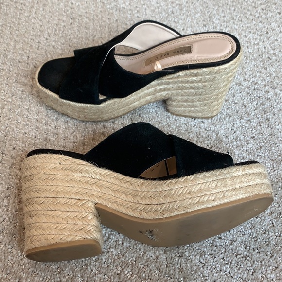 Zara Basic Braided Platform with Black Suede Strap